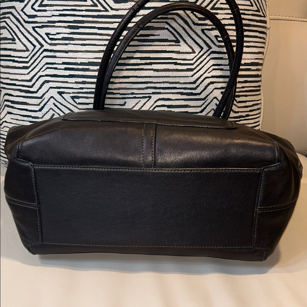 Coach Legacy Stripe Bleeker Black Leather Tote - Picture 12 of 17